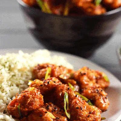 Easy Orange Chicken with Black Sesame Seeds
