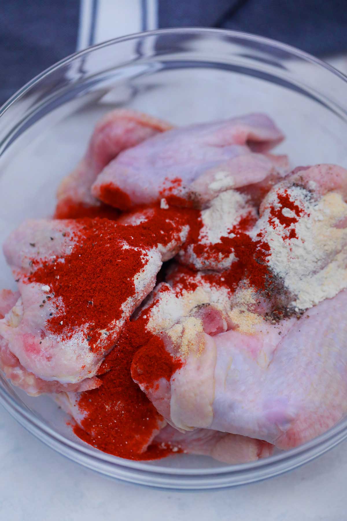 Chicken wings in bowl