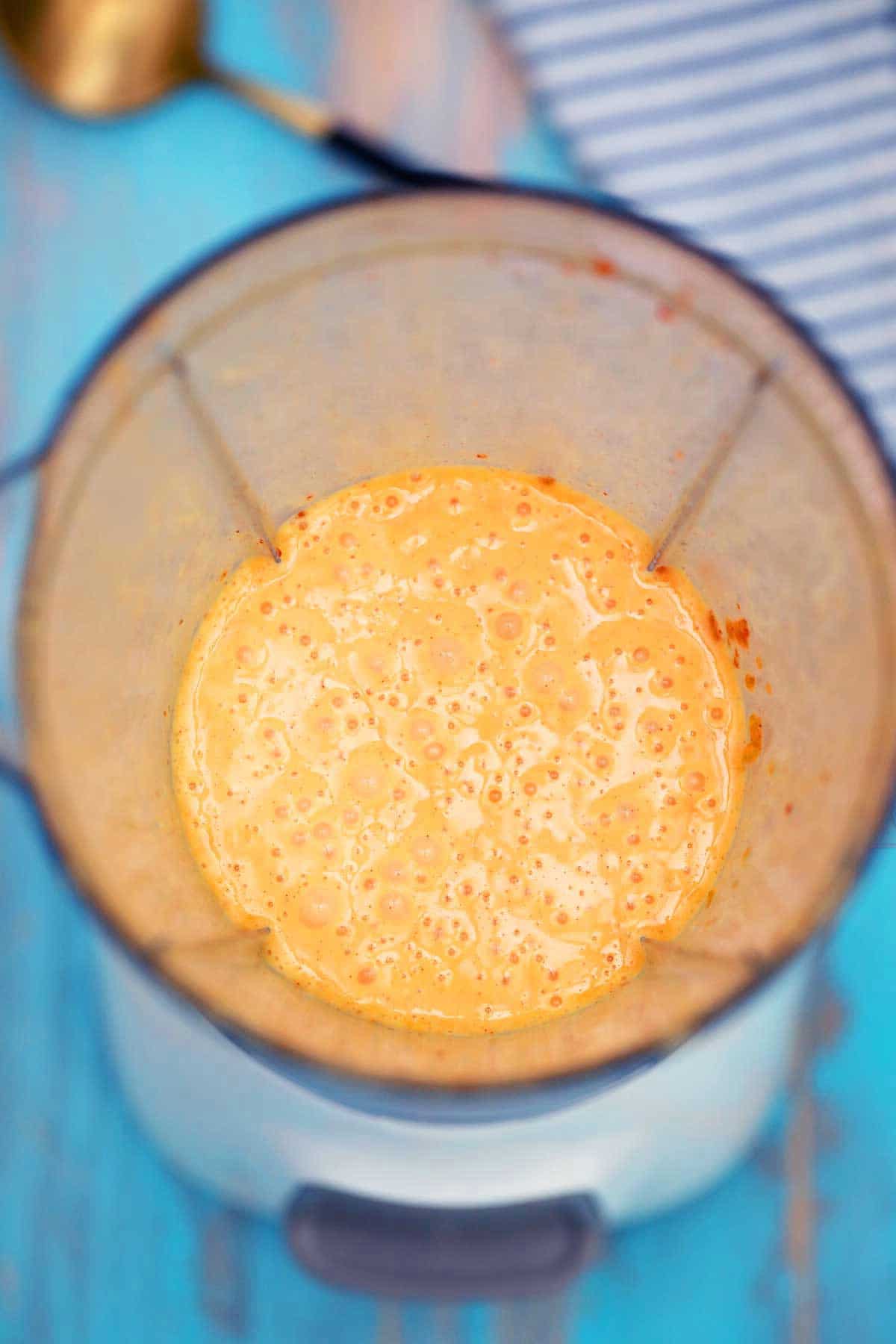 Blender filled with egg yolks