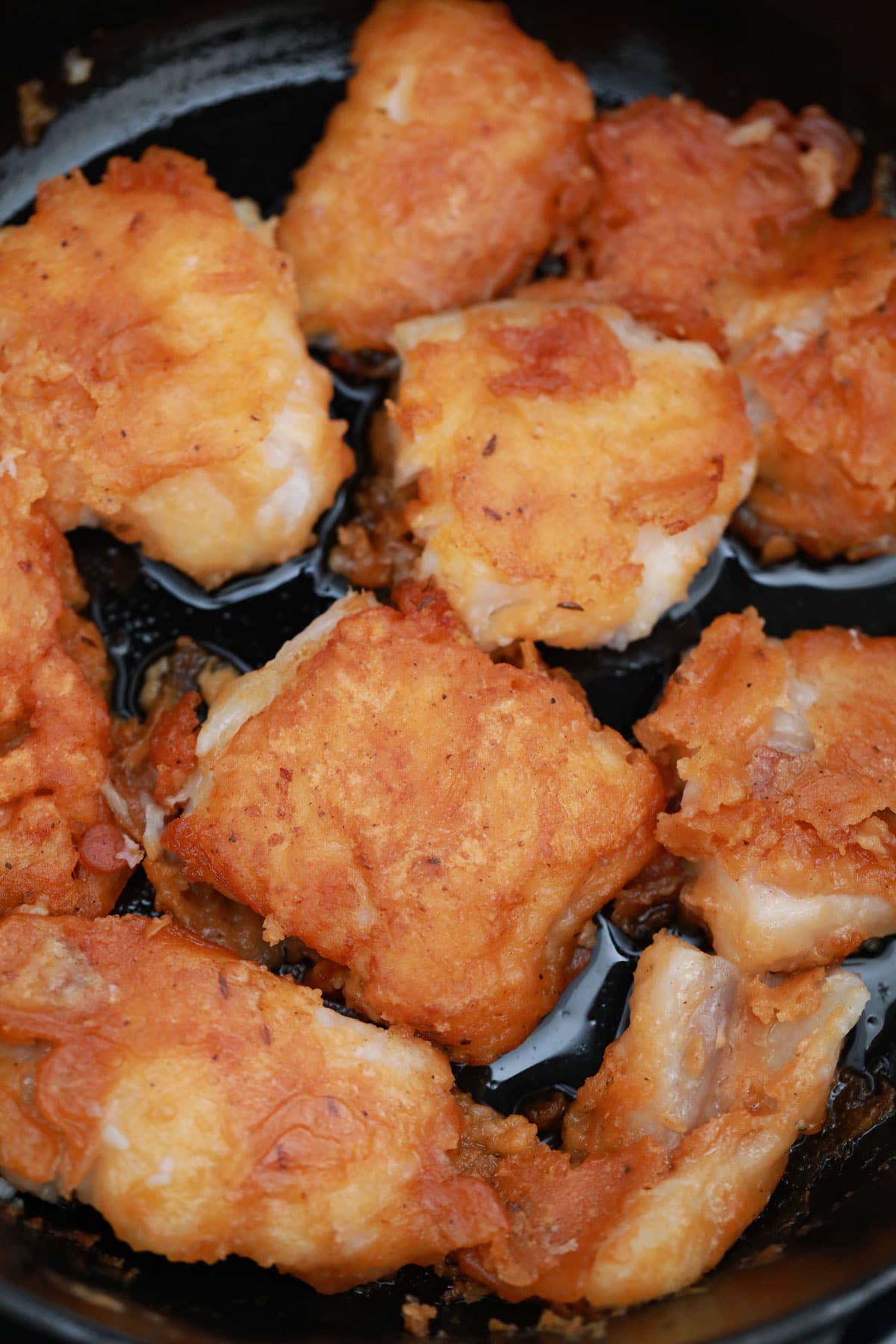 Mahi Mahi filets in cast iron skillet