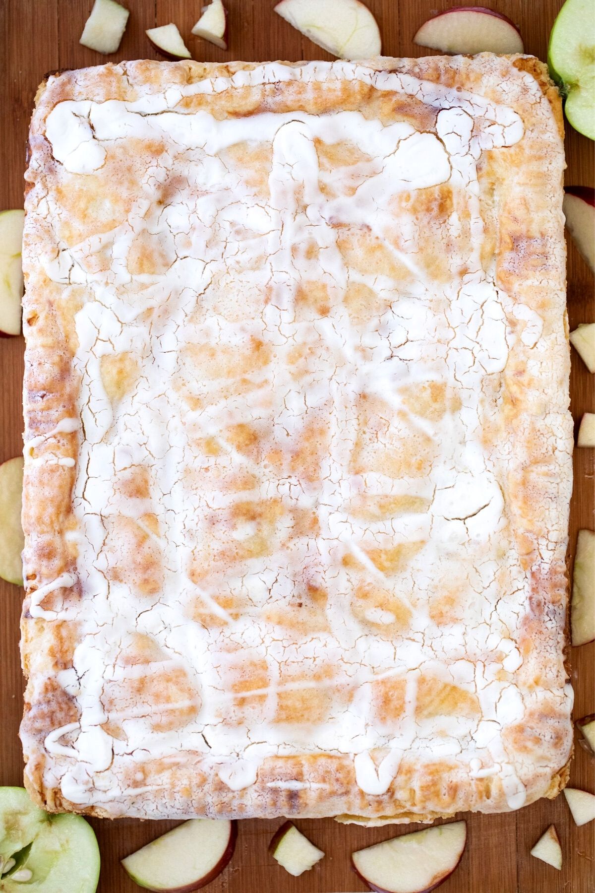 Apple pie with glaze on top