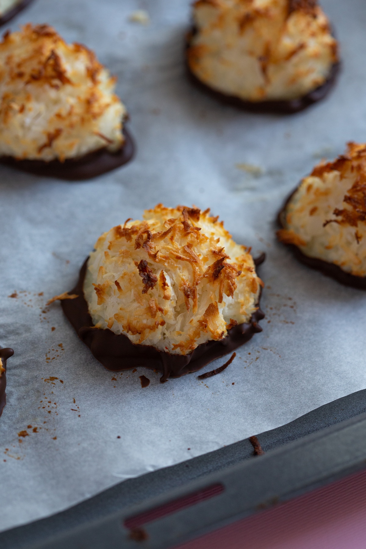 Macaroons on cookie sheet