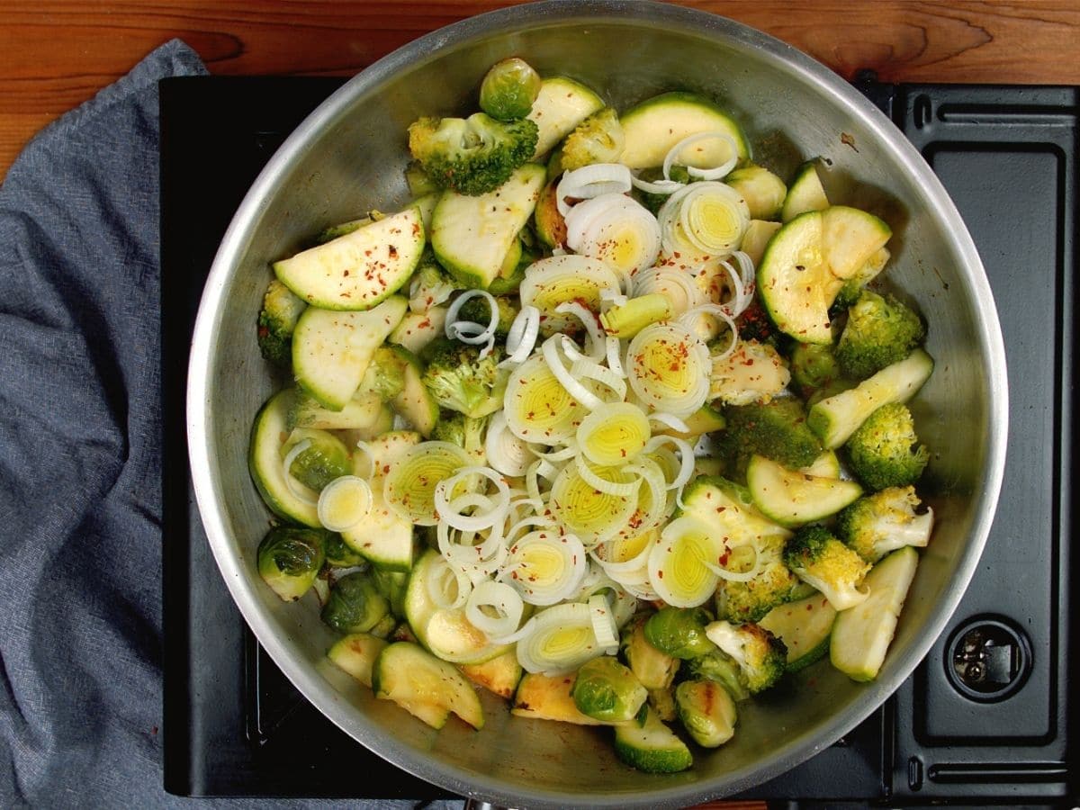 Veggies in skillet