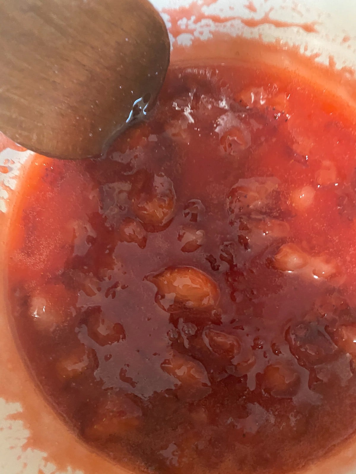 Strawberry jam in pot boiling