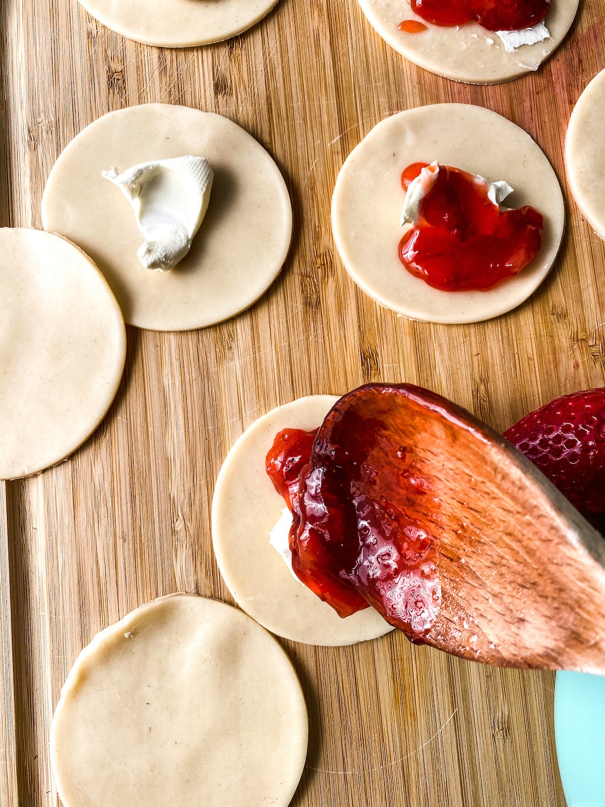 Assembling strawberry hand pies