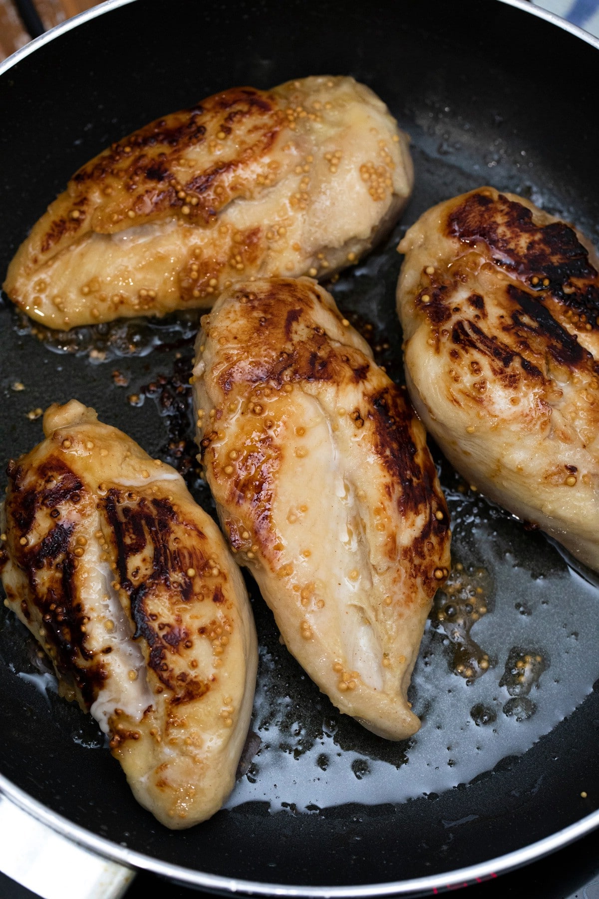 Chicken breasts in cast iron skillet