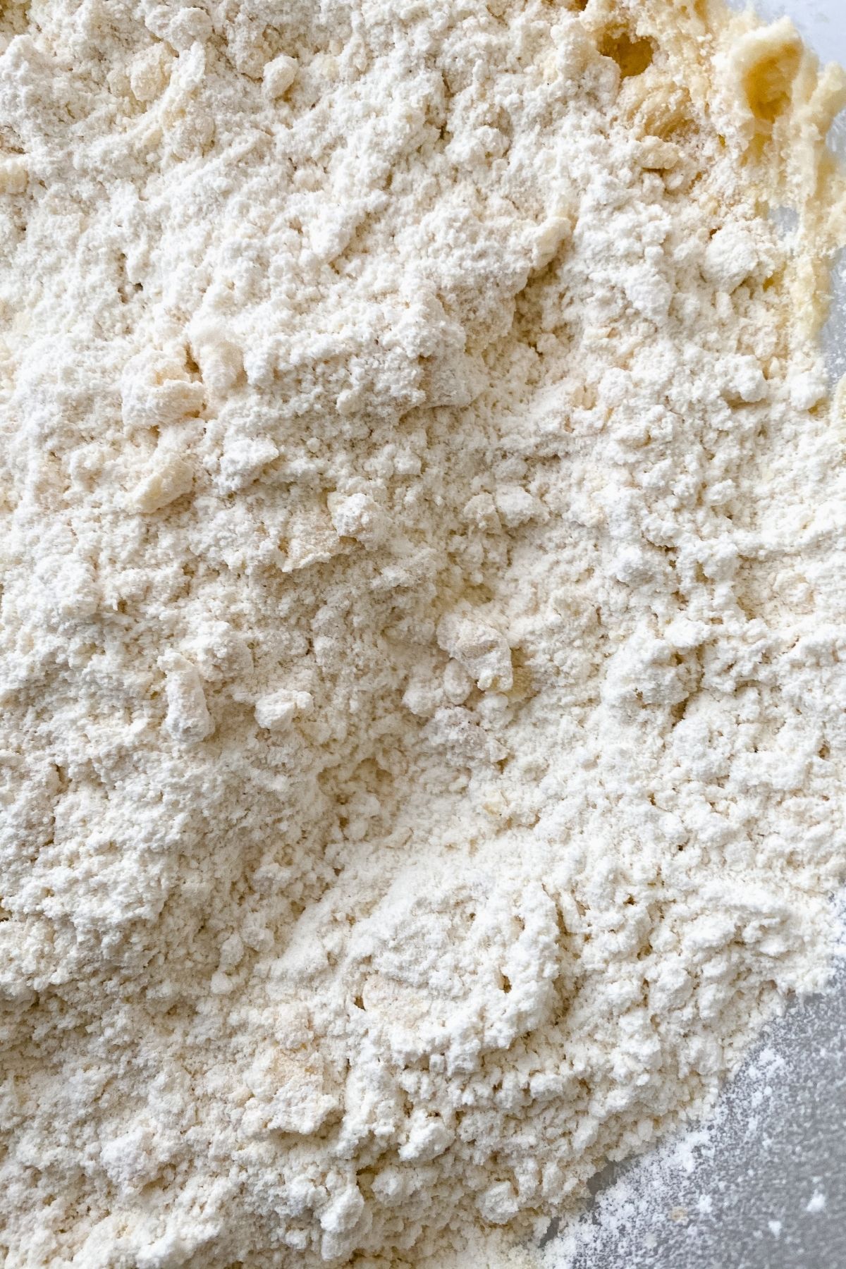 Flour on top of dough in large bowl