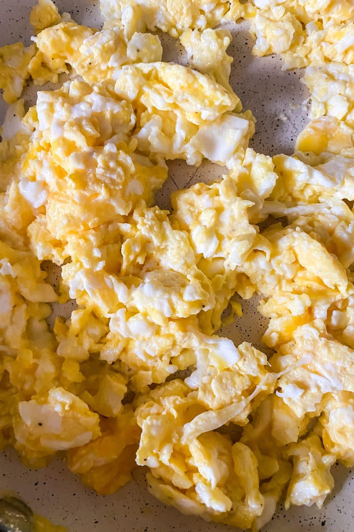 scrambled eggs in pan