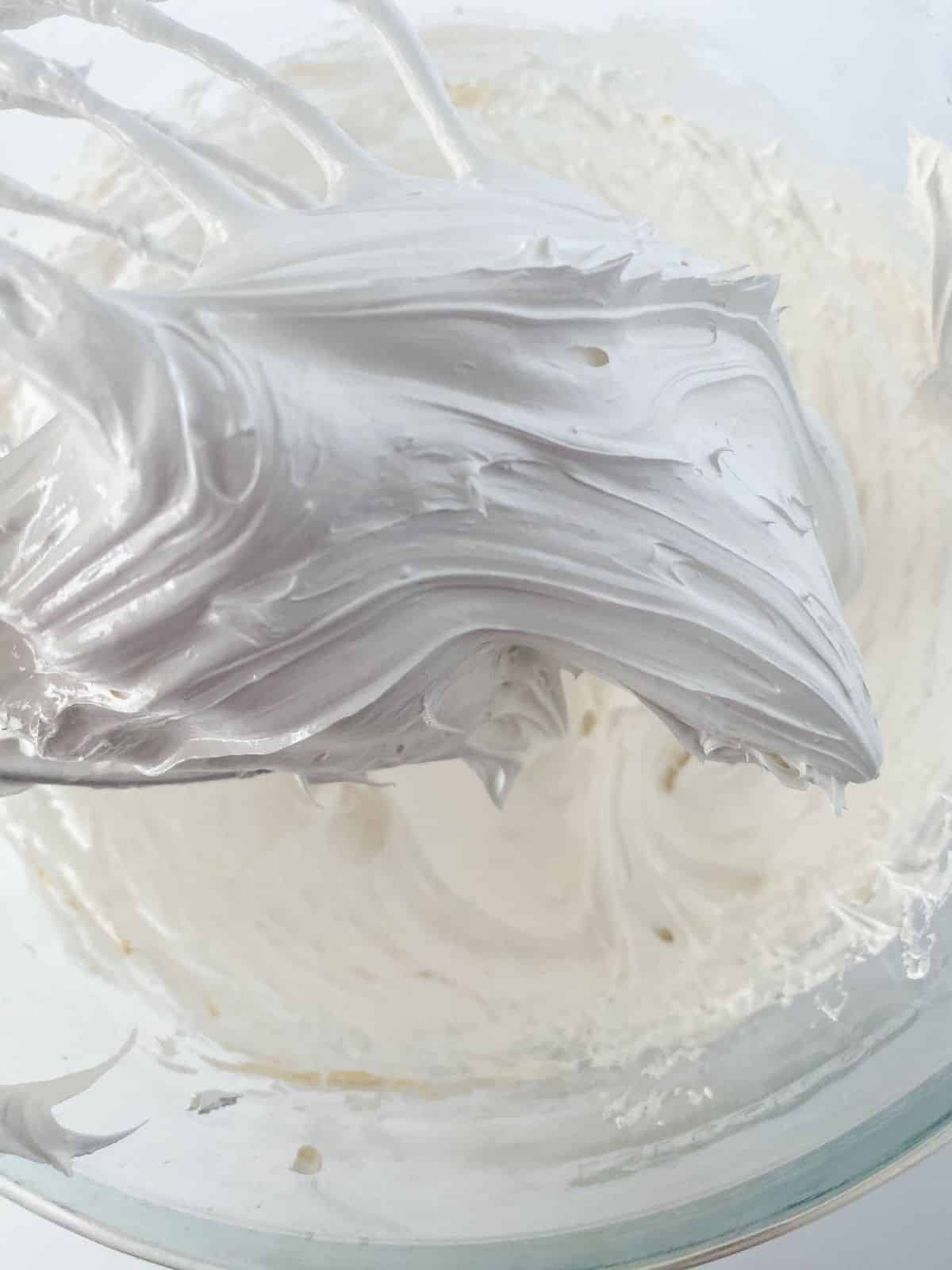 beaten egg whites and sugar