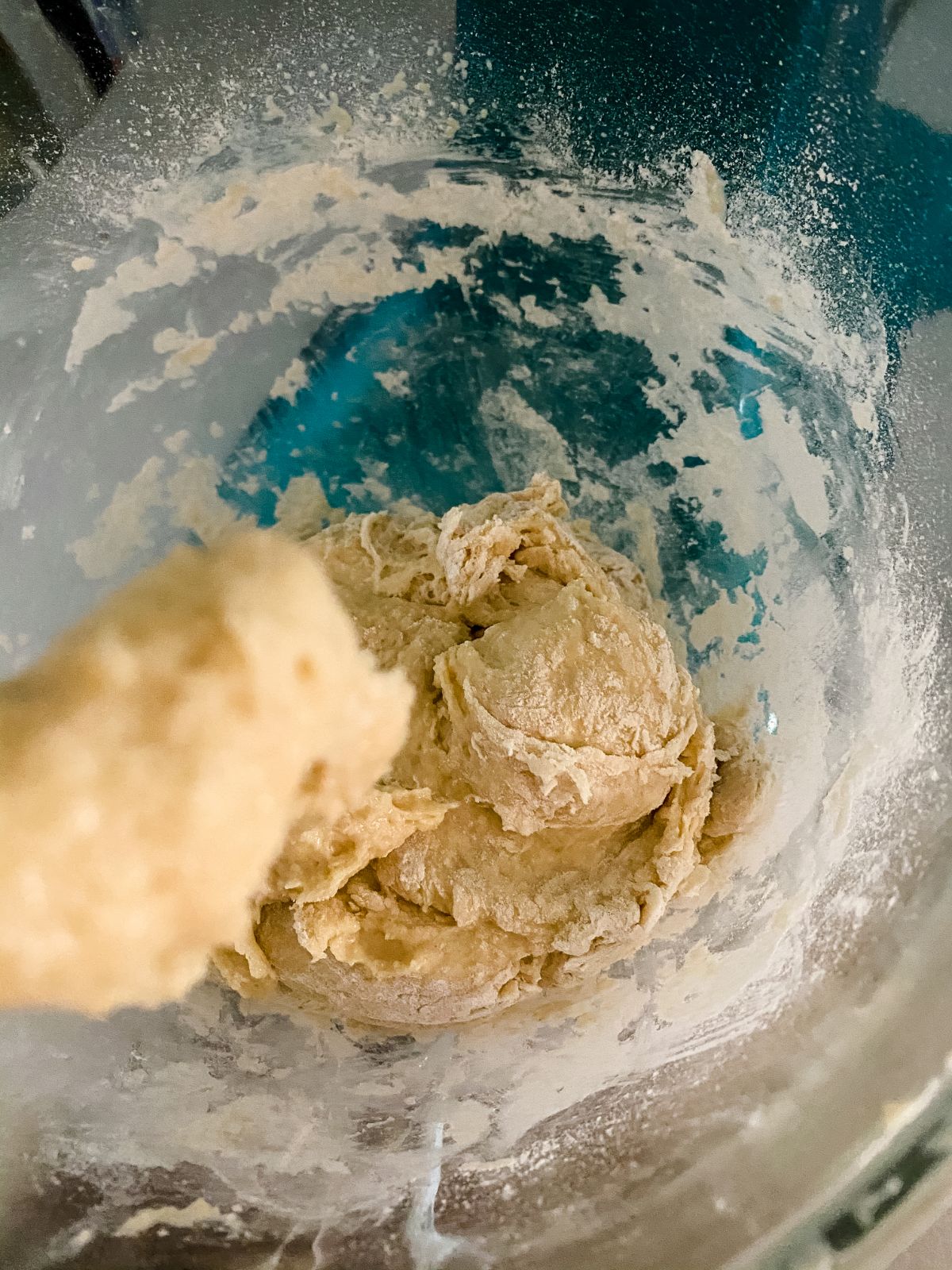 crescent roll dough in glass bowl