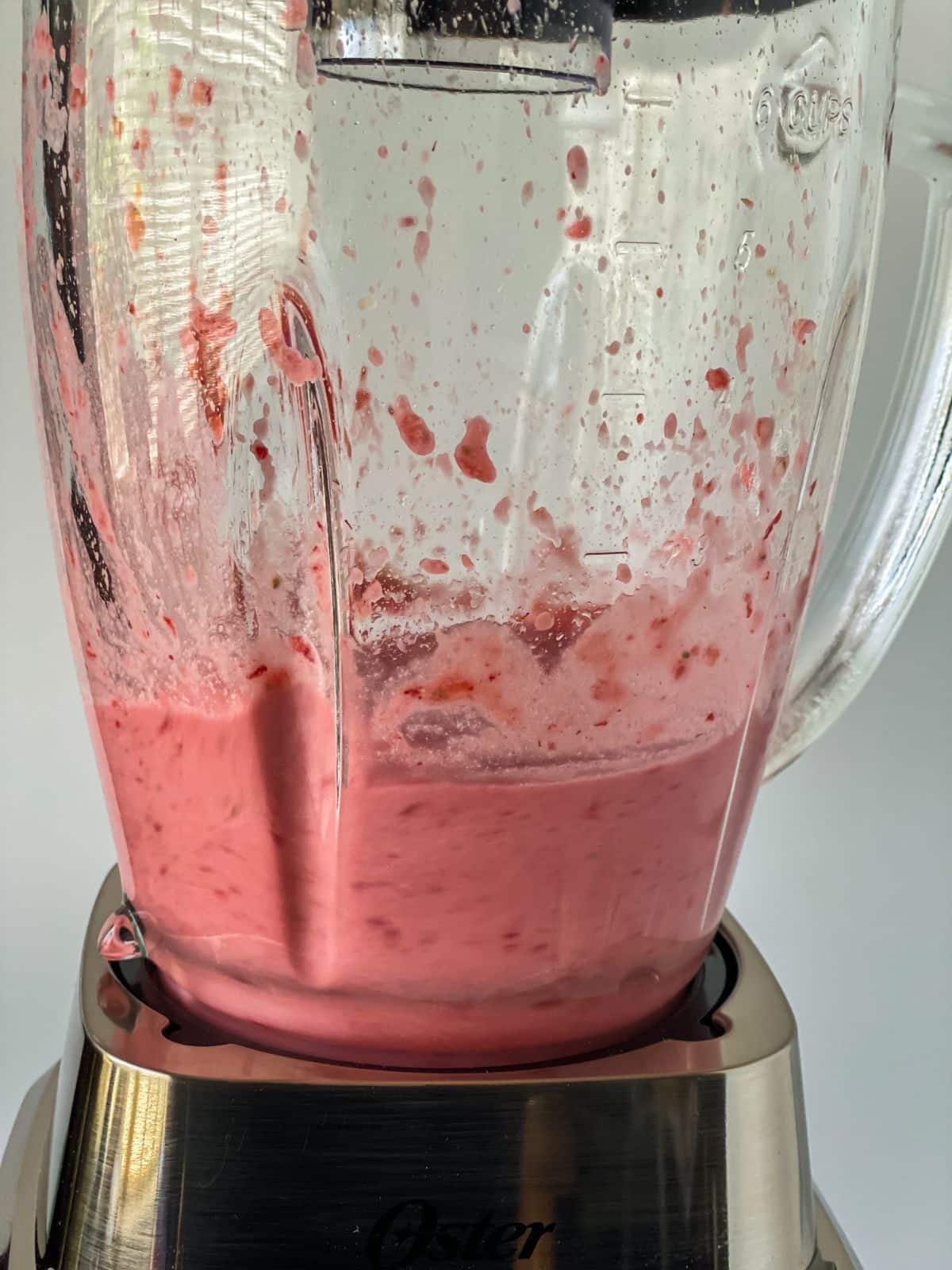 blender of strawberry banana smoothie